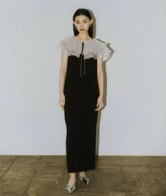 ANDRESD アンドレスド glossy multi ruffle dress