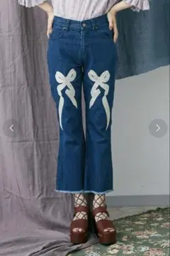 Merry jenny リボン刺繍　デニム　パンツ