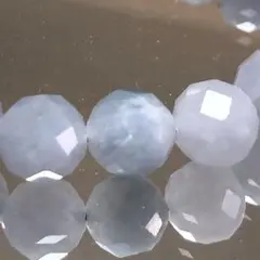 ま*ゅ様 【天然石】アクアマリン 10mm 多面カット ブレスレット10005