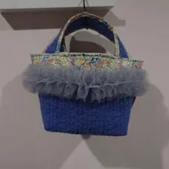 ハンドメイド　ヌビ×リバティ　チュールバッグ