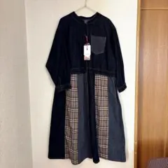 新品 タグ付き ミリロピュール セットアップ チェックパネルワンピース