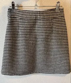 INGNI 千鳥格子柄 台形ミニスカート フリーサイズ ブラック ホワイト 秋冬