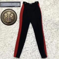 美品✨アレキサンダーマックイーン　ラインパンツ　金ボタン　獅子刻印　M 黒