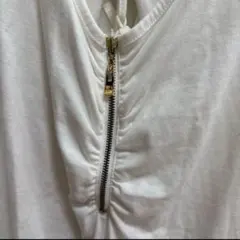 セシルマクビー　ホワイトジッパーチュニック 半袖　Y2K ギャル平成　平成ギャル