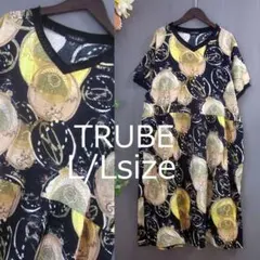 新品　L/LL レトロエスニック　ウエスト切り替えゆったりワンピース　綿素材