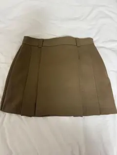 GU ミニスカート プリーツスカート カーキ