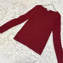 URBAN RESEARCH DOORS 赤 Vネック ニット　ウール100%