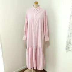 ロペピクニック M シャツワンピース ボリュームシルエット ティアードヘム