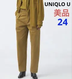 美品❗️新品未使用　UNIQLO U デニムタック　ワイドパンツ　キャメル　完売品