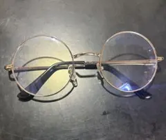 シルバー メタルフレーム ラウンドメガネ