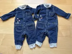 BREEZE デニムロンパース　双子