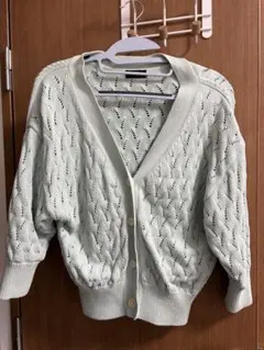 apart by lowrys ミントグリーン 透かし編み カーディガンのサムネイル