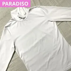 ●パラディーゾ●モックネックシャツ 白 L 長袖 ストレッチ ゴルフ ホワイト