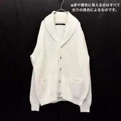 Back Point　メンズ　シルク混コットンニットカーディガン　3L　ホワイト