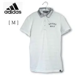 【アディダス】⛳半袖ポロシャツ 白・ホワイト Mサイズ ボーダー 2515