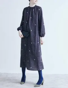 IEDIT♡イディット*フェリシモ*ムーミン*水玉*ドット*ワンピース*LL