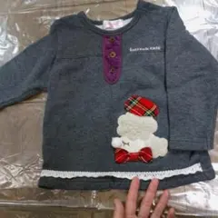 レモネード裏起毛プードルレーストレーナー95チャコールグレー90クリスマス