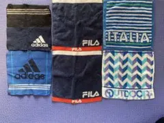 adidas・FILA タオルハンカチ 6枚セット まとめ売り