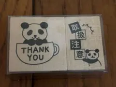 セリア新品ラバースタンプイラスト感謝メッセージ