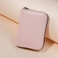 ピンク PV折りたたみ カードケース コインケース コンパクト 名刺入れ 収納