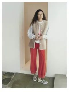 ★新品未使用★Wool Bor Vest pink