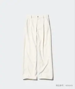 UNIQLO ドレープデニムタックパンツ Mサイズ　白　ホワイト