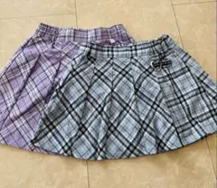 チェック柄フレアスカート&キュロット　130