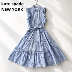 1027美品✨ ケイトスペードニューヨーク スリーブレスパームツリードレスのサムネイル