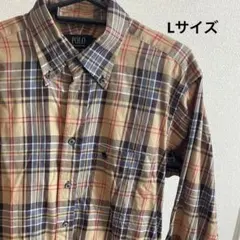 POLO チェック柄 長袖シャツ Lサイズ