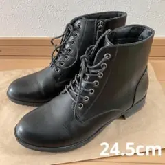 ショートブーツ　編み上げブーツ　レディース　24.5cm/EEE