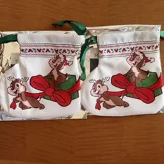 Ｎ*様 チップとデール シークレット クリスマス 巾着 新品未使用 ディズニース