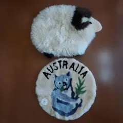 【天然本物】ムートン　シートラグ　コアラ 羊