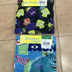 子どもハンカチ2枚セット（スプラトゥーン3とモンスターズインク）　未使用品