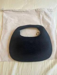 美品 Aeta アエタ ワンショルダー S レザー ハンド バッグ ブラック