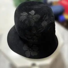 Borsalino ブラック 花柄 バケットハット　兎毛100%のサムネイル