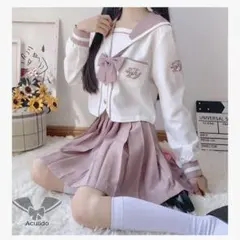 コスプレピンクセーラー服/桜/長袖