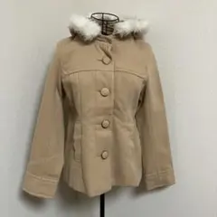 ♀新品LIZLISAファー付ショートコート♪姫系ベージュF
