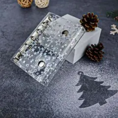 キラキラ 星柄 シール帳 透明 A7 クリアバインダー ホログラム リフィル付