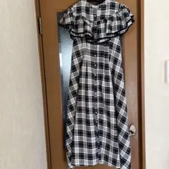 トッコクローゼット　フリルチェックワンピース