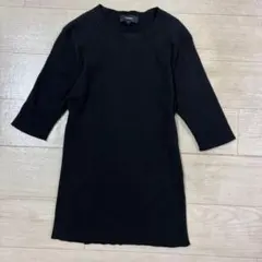 美品　Theory セオリー リブニット 五分袖 ブラック 上質 シンプル　黒のサムネイル