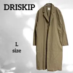 【DRISKIP】(L)ロングコート ベージュ コットン100% 留め具なし