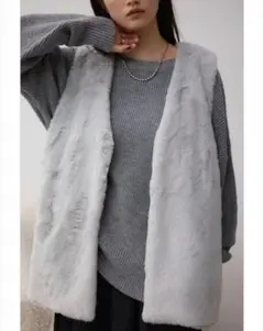 Azul by moussy フラッフィーフェイクファーベスト