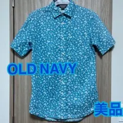 Old Navy 半袖シャツ 花柄 ブルー　メンズ　Hawaii ハワイ　美品のサムネイル