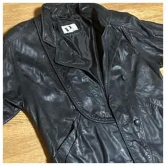 羊革　レザーコート　チェスターコート　ブラック　Ｌサイズ シープスキン