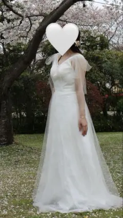 5点セット　ウエディングドレス2着　ベール1点　ケープ1点　ヘアアクセ1点