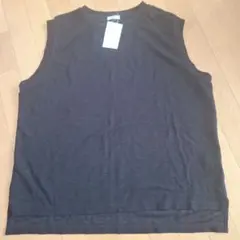 ノースリーブチュニック LL ブラック&グレー