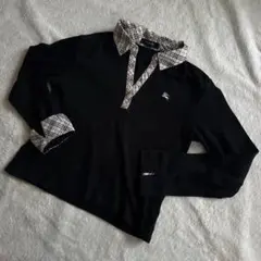 Burberry ブラック 綿生地　ノバチェックシャツ 140