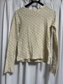 FREAK'S STORE フラワーストレッチロンT ベージュ系