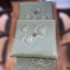 緑色の花柄座布団セット（3枚）のサムネイル