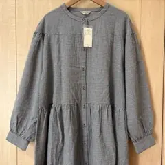 SM2 ギンガムスタンドカラーワンピース　ブラック　タグ付き未使用品